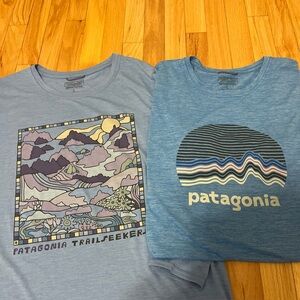 2 Of Them Patagonia Capilene Cool Daily Womens Large Long Sleeve Shirt Used Once